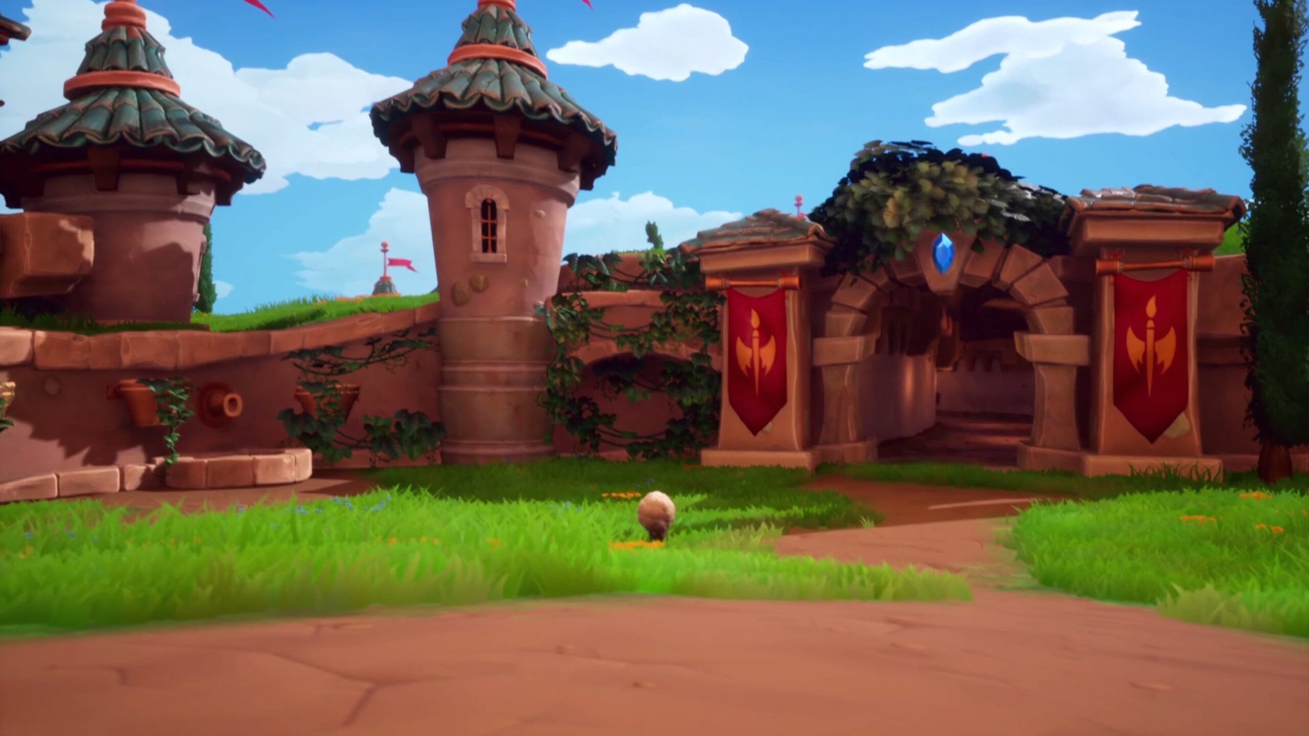 Escenario detallado y colorido en Spyro Reignited Trilogy con paisajes remasterizados